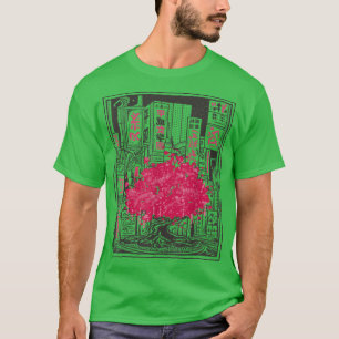 Cherry Blossom Tree City Sakura Anime Grafische Ku T-Shirt