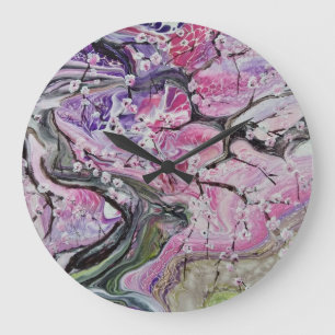 Cherry Blossom Tree Clock Große Wanduhr