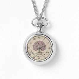Cherry Blossom Tree of Life Latin Necklace Eatch Armbanduhr