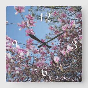 Cherry Blossom Tree Quadratische Wanduhr