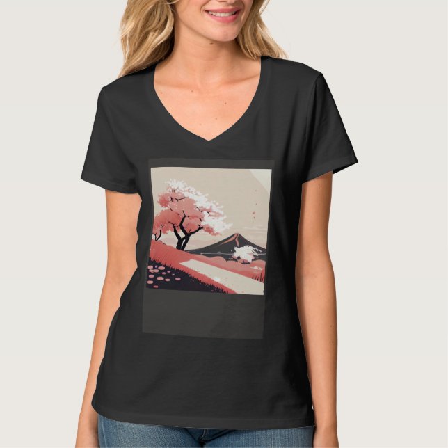 Cherry Blossom trees pink shades of countryside hi T-Shirt (Vorderseite)