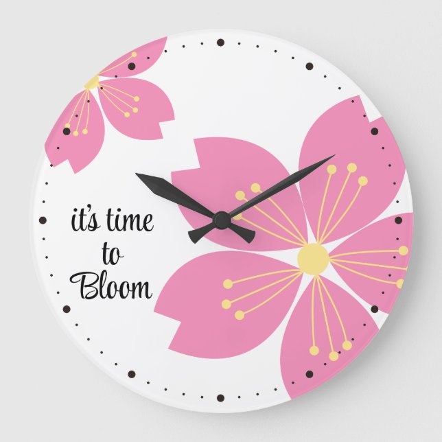 Cherry Blossom Uhr "Es ist Zeit zu blühen" (Vorderseite)