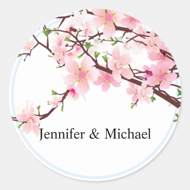 Cherry Blossom Umschlag Aufkleber Hochzeit Einladu (Vorderseite)
