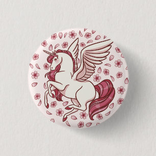 Cherry Blossom Unicorn Button