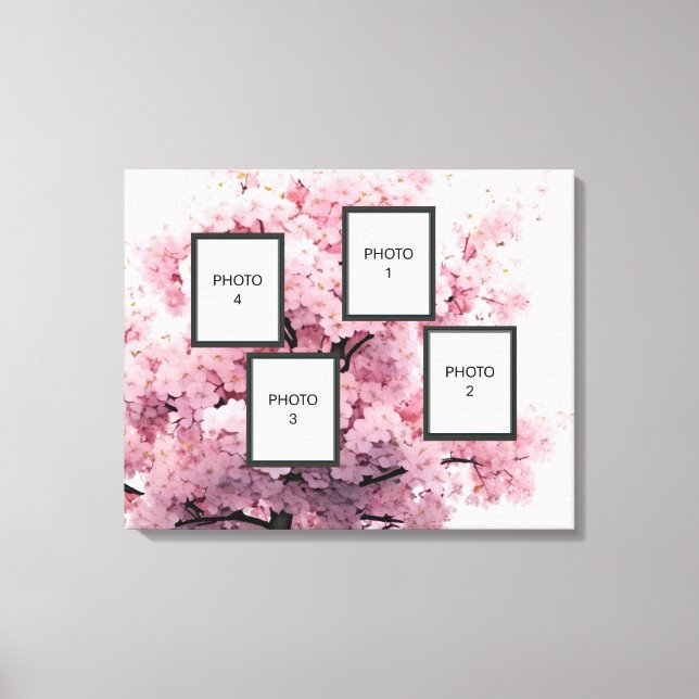 Cherry Blossom Vier-Foto-StretchCanvas Print Leinwanddruck (Vorderseite)