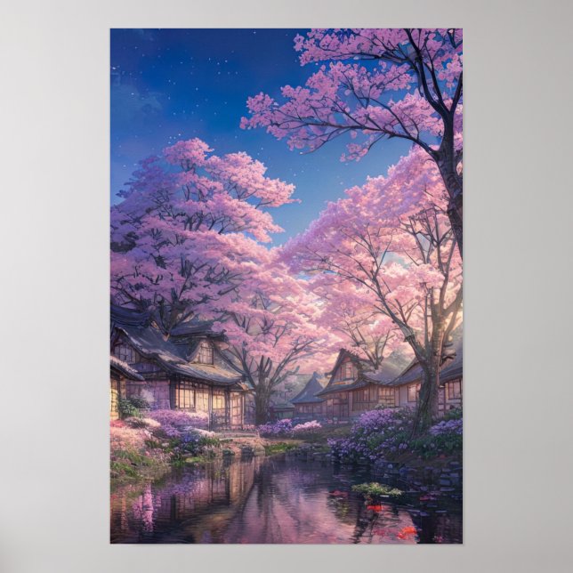 Cherry Blossom Village Retreat Poster (Vorne)