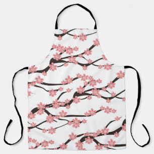 Cherry Blossom: Vintag weiß Nahtlos. Schürze