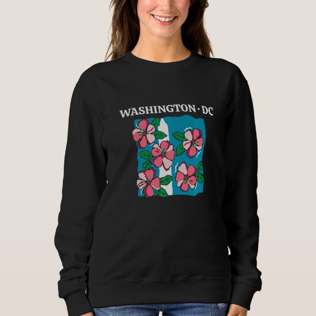 Cherry Blossom Washington Monument Washington DC S Sweatshirt (Vorderseite)