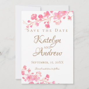 Cherry Blossom Wassercolor Save The Date
