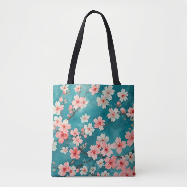 Cherry Blossom Wasserfarbener Traum Tasche (Vorderseite)