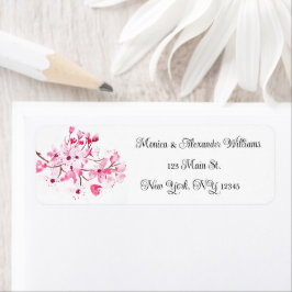 Cherry blossom Watercolor Pink Return Address