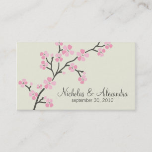 Cherry Blossom Wedding Business Card (pink) Visitenkarte