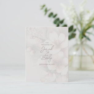 Cherry Blossom Wedding Card mit QR Code Begleitkarte