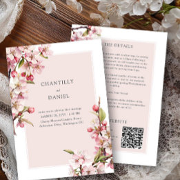 Cherry Blossom Wedding Details und Website Einladung