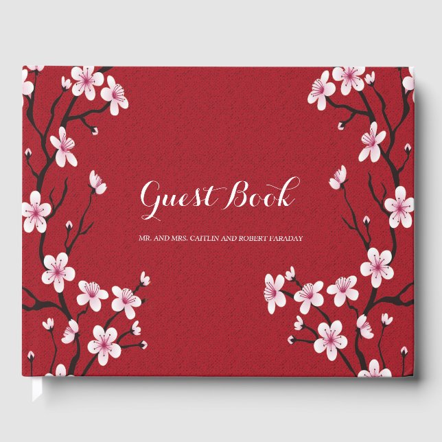 Cherry Blossom Wedding Gast Gästebuch (Vorderseite)