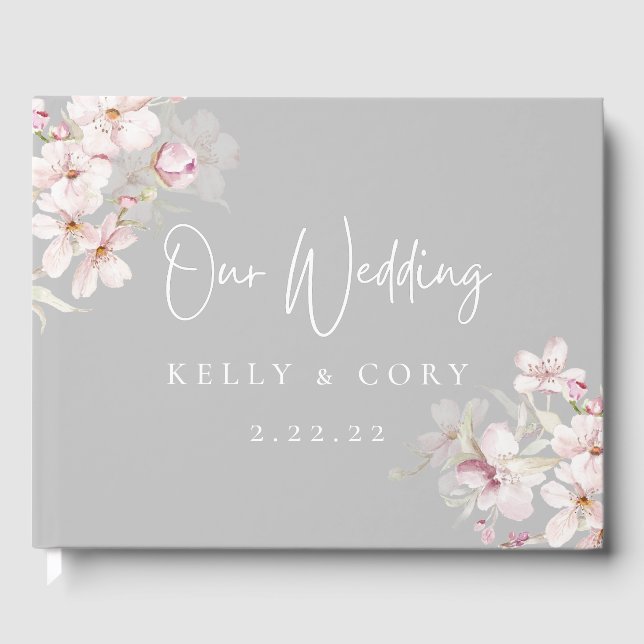 Cherry Blossom Wedding Guest Book Gästebuch (Vorderseite)