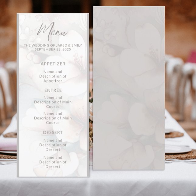 Cherry Blossom Wedding Menu Menükarte (Von Creator hochgeladen)