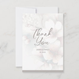 Cherry Blossom Wedding Monogram Danke-Karte Dankeskarte