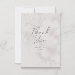 Cherry Blossom Wedding Monogram Danke-Karte Dankeskarte