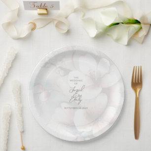 Cherry Blossom Wedding Personalisiert Paper Plate Pappteller