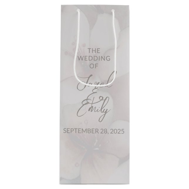 Cherry Blossom Wedding Personalisierte Geschenktas Geschenktüte Für Weinflaschen (Vorderseite)