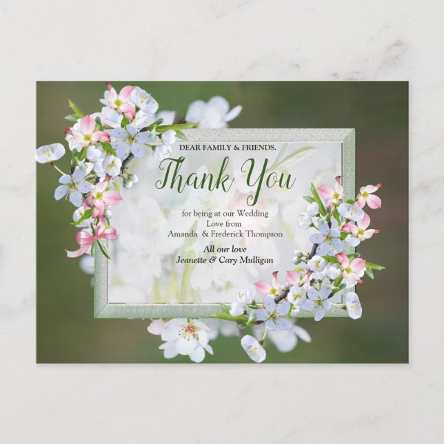 Cherry Blossom Wedding Postkarte (Vorderseite)