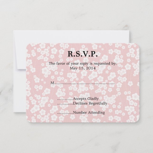 Cherry Blossom Wedding RSVP (Vorderseite)