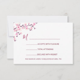 Cherry Blossom Wedding RSVP Karte