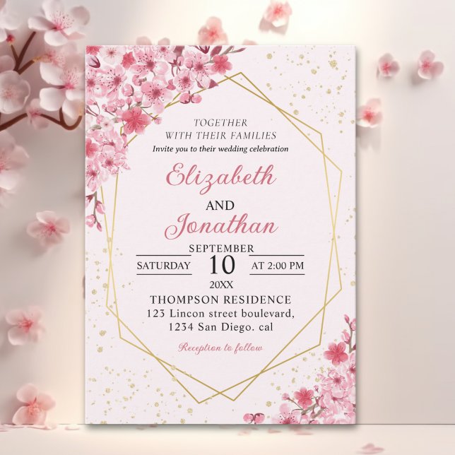 Cherry Blossom Wedding – Sakura Floral Wedding Einladung (Von Creator hochgeladen)