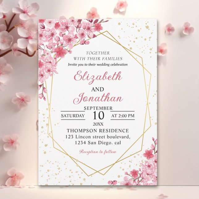 Cherry Blossom Wedding – Sakura Floral Wedding Einladung (Von Creator hochgeladen)