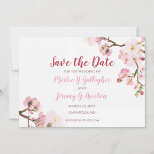 Cherry Blossom Wedding Save the Date Card