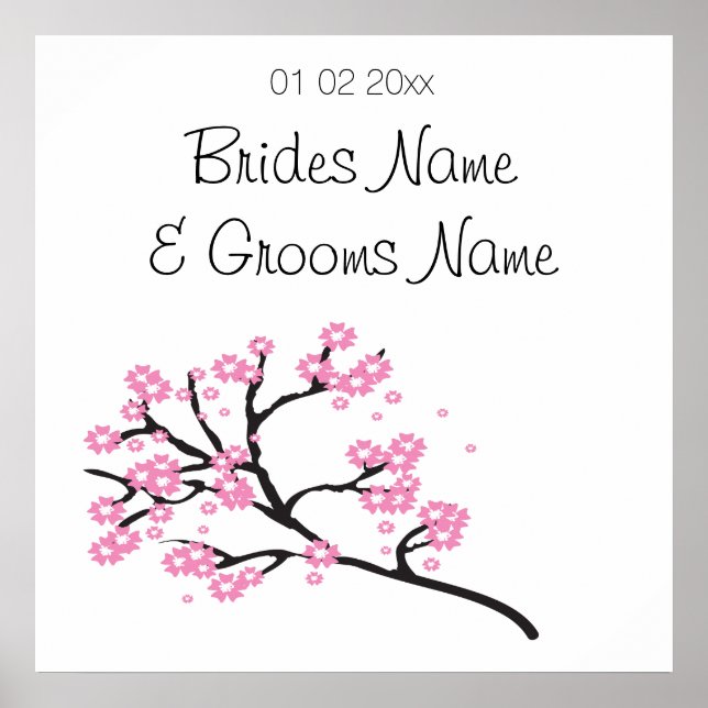 Cherry Blossom Wedding Souvenirs Geschenke Geschen Poster (Vorne)