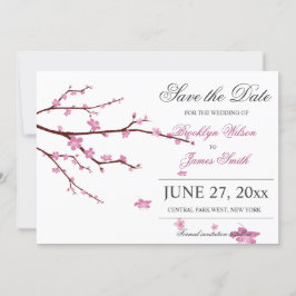 Cherry Blossom Wedding speichern das Datum Karten