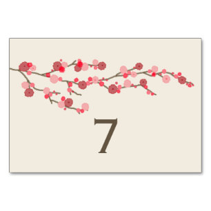 Cherry Blossom Wedding Tischnummer Card