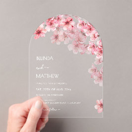 Cherry Blossom White Wedding Acryleinladungen