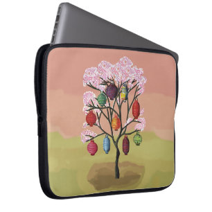 Cherry Blossom with orient paper lanterns Laptopschutzhülle