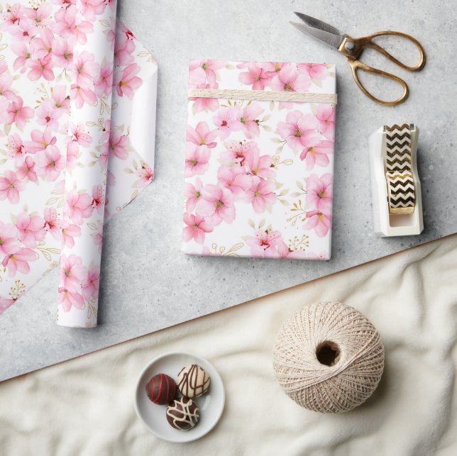 Cherry Blossom Wrapping Paper Geschenkpapier (Kunsthandwerk)