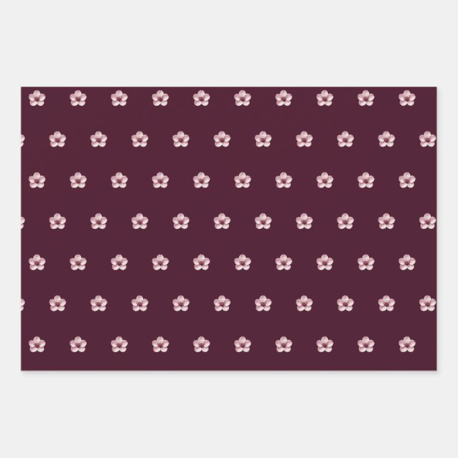 Cherry Blossom Wrapping Paper Geschenkpapier Set (Vorderseite)
