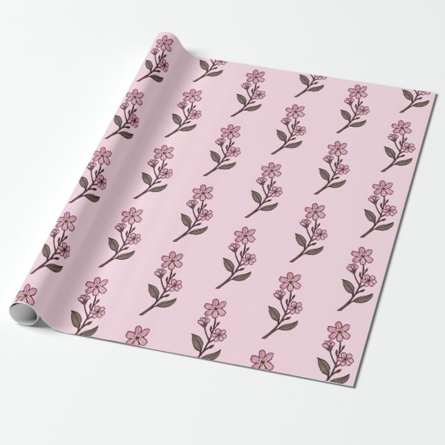 Cherry Blossom Wrapping Paper - rosa Muster Geschenkpapier (Ungerollt)