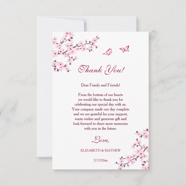 Cherry Blossom zum Herunterladen einer Hochzeit Vi Einladung (Vorderseite)