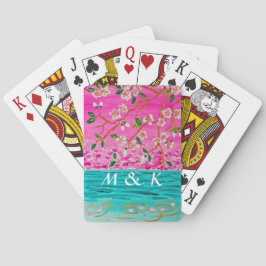 Cherry Blossom Zweig Sakura Wasserriss Malerei Spielkarten