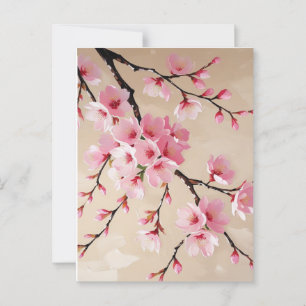 Cherry Blossom Zweigstellen - Elegante Rosa Sakura Postkarte