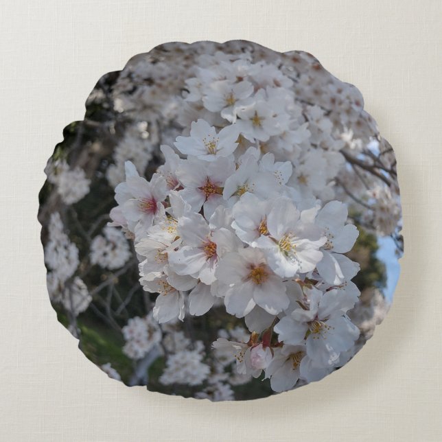 CHERRY BLOSSOMS #2 RUNDES KISSEN (Vorderseite)