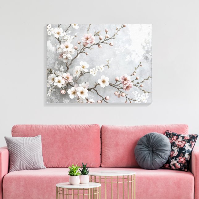 Cherry Blossoms Abstrakt Leinwanddruck (Insitu (Wohnzimmer))