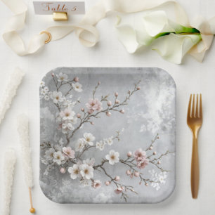 Cherry Blossoms Abstrakt Pappteller