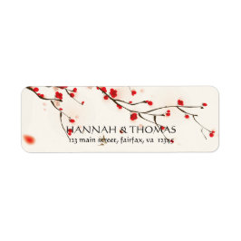 Cherry Blossoms Aquarellblume Rücksendeadresse