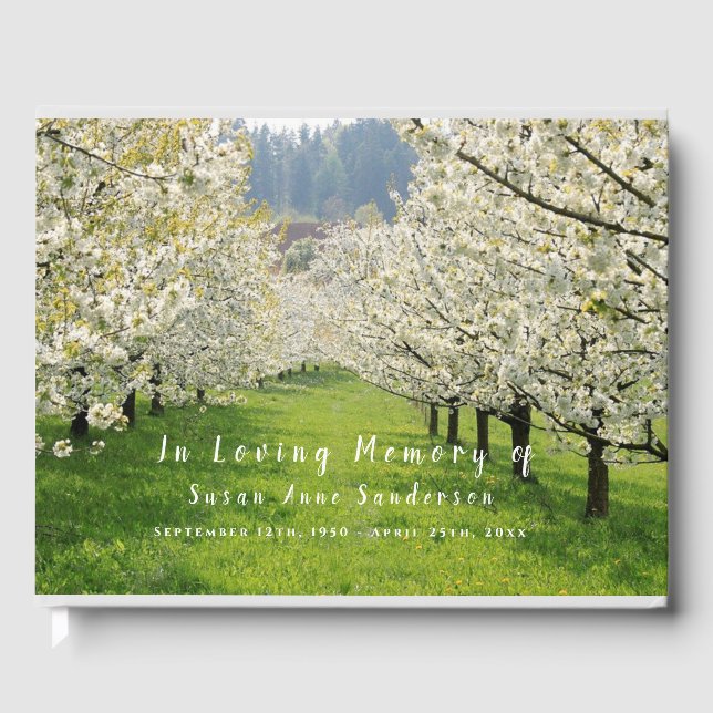 Cherry Blossoms Beerdigung-Gästebuch Gästebuch (Vorderseite)