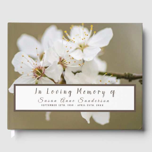 Cherry Blossoms Beerdigung-Gästebuch Gästebuch (Vorderseite)