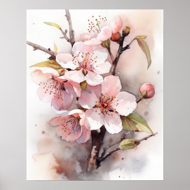 Cherry Blossoms Blume Art Print Poster (Vorne)