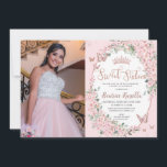 Cherry Blossoms Blütenschmetterlinge 16 . Geburtst Einladung<br><div class="desc">Personalisieren Sie diese chic Kirschblüten Blumenblüten Sweet 16 Geburtstag Foto Einladung einfach und schnell. Klicken Sie einfach auf die Schaltfläche "Weitere Einstellungen",  um die Texte zu bearbeiten,  Schriftart und Schriftart zu ändern. Mit hübschen Kirschblüten Blume und rosa und Rose Goldschmetterlinge. Matching-Elemente im Speicher verfügbar. c) Somerset Fine Paperie</div>